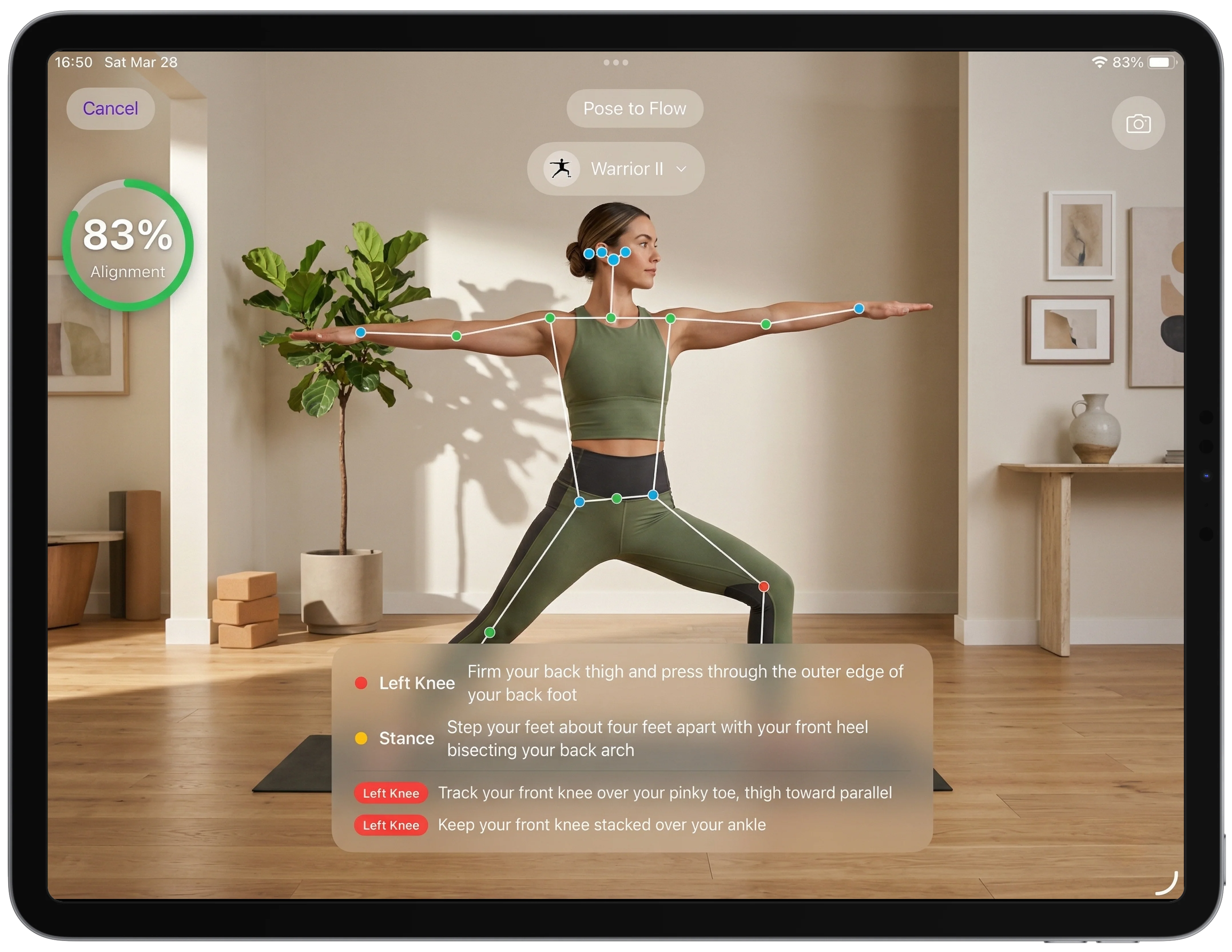 Flow Builder pose detail on iPad