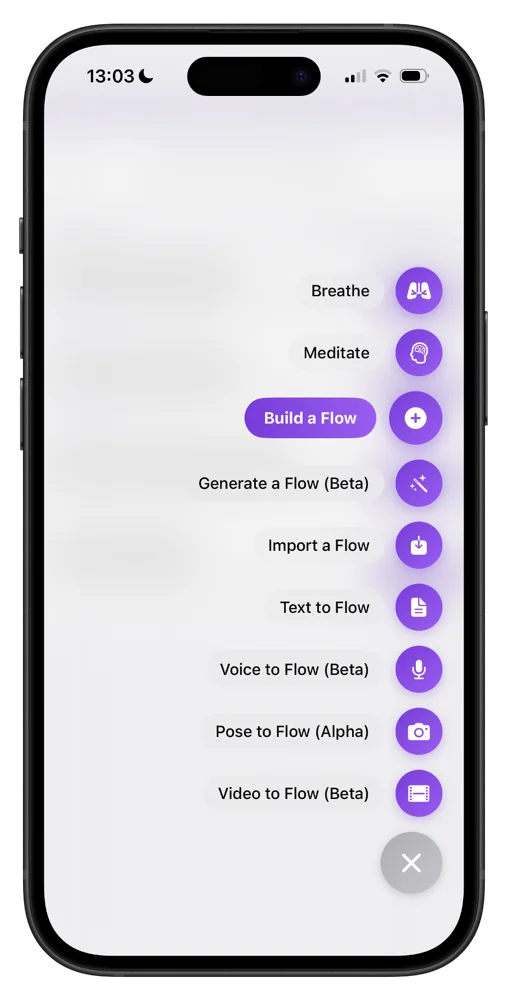 Flow menu