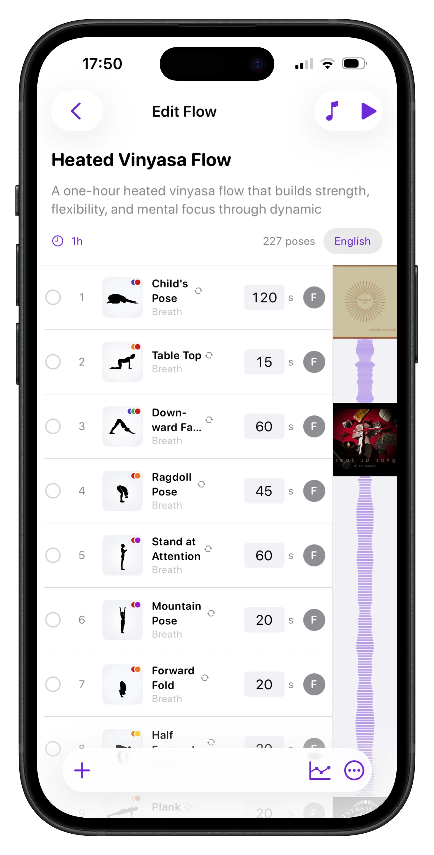 Music sync with yoga flows
