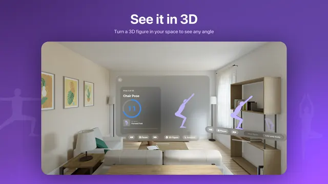 The 3D figure in its own volume beside the player on Apple Vision Pro