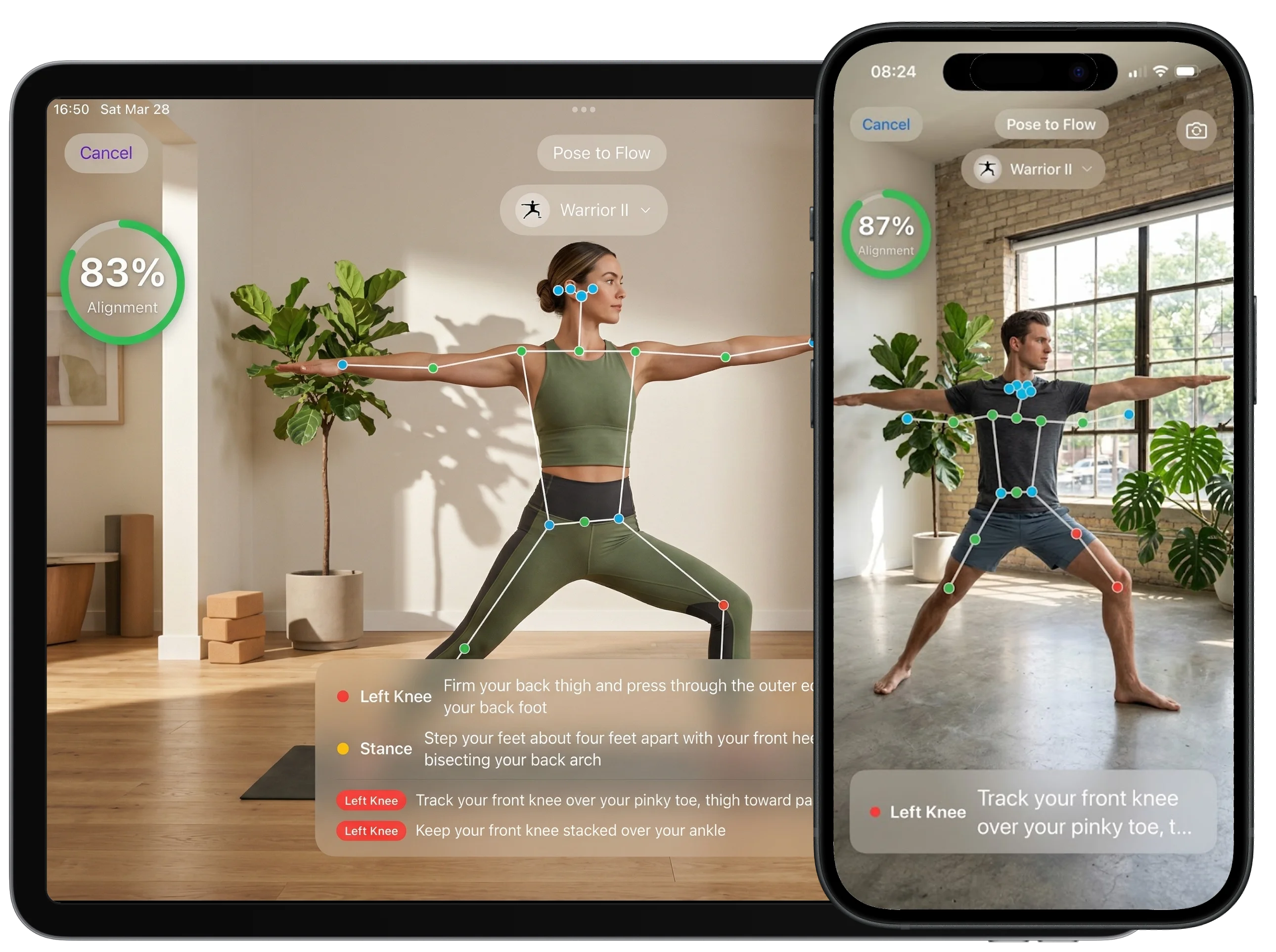 Pose to Flow with real-time alignment feedback