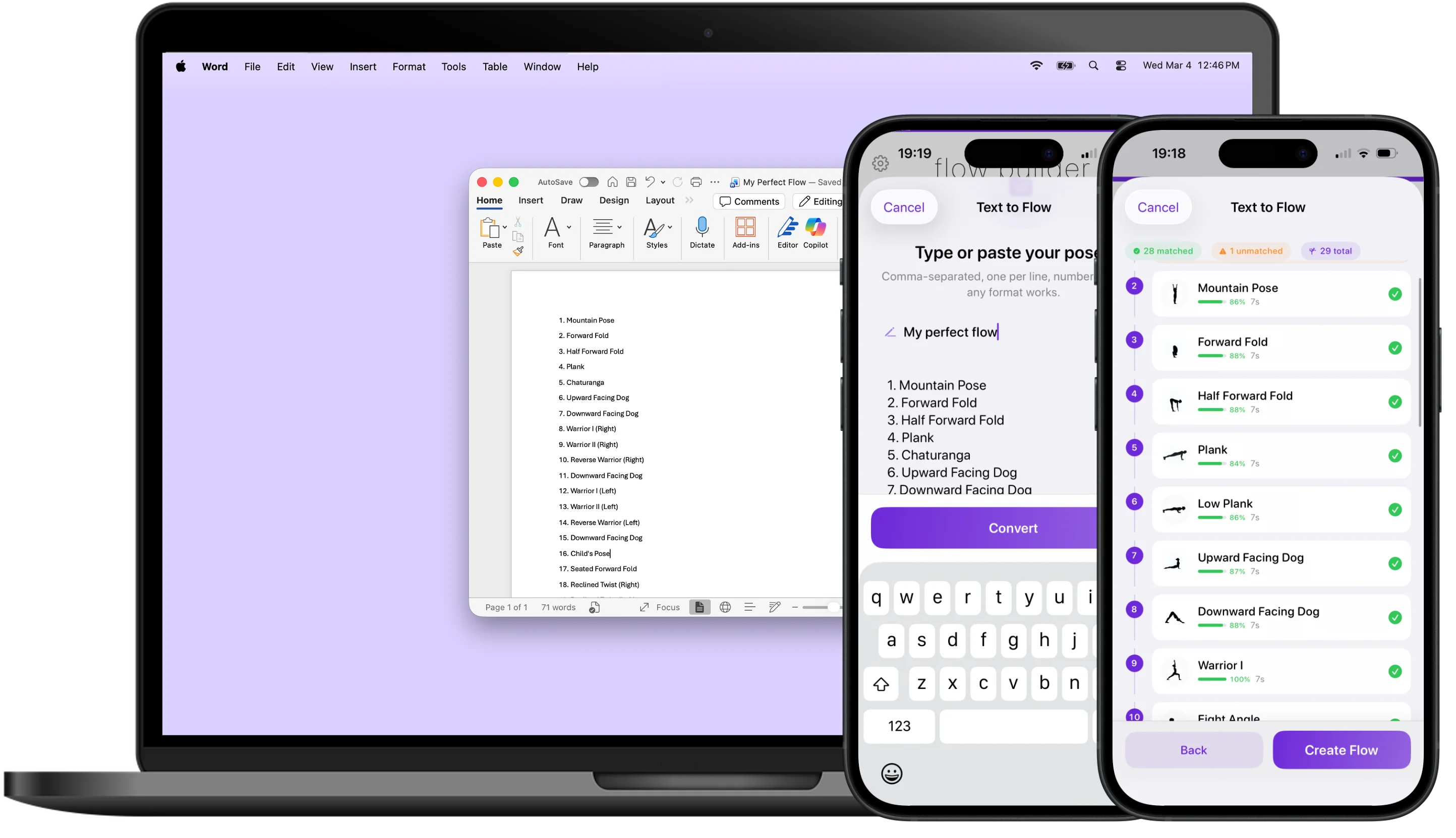 Text to Flow conversion